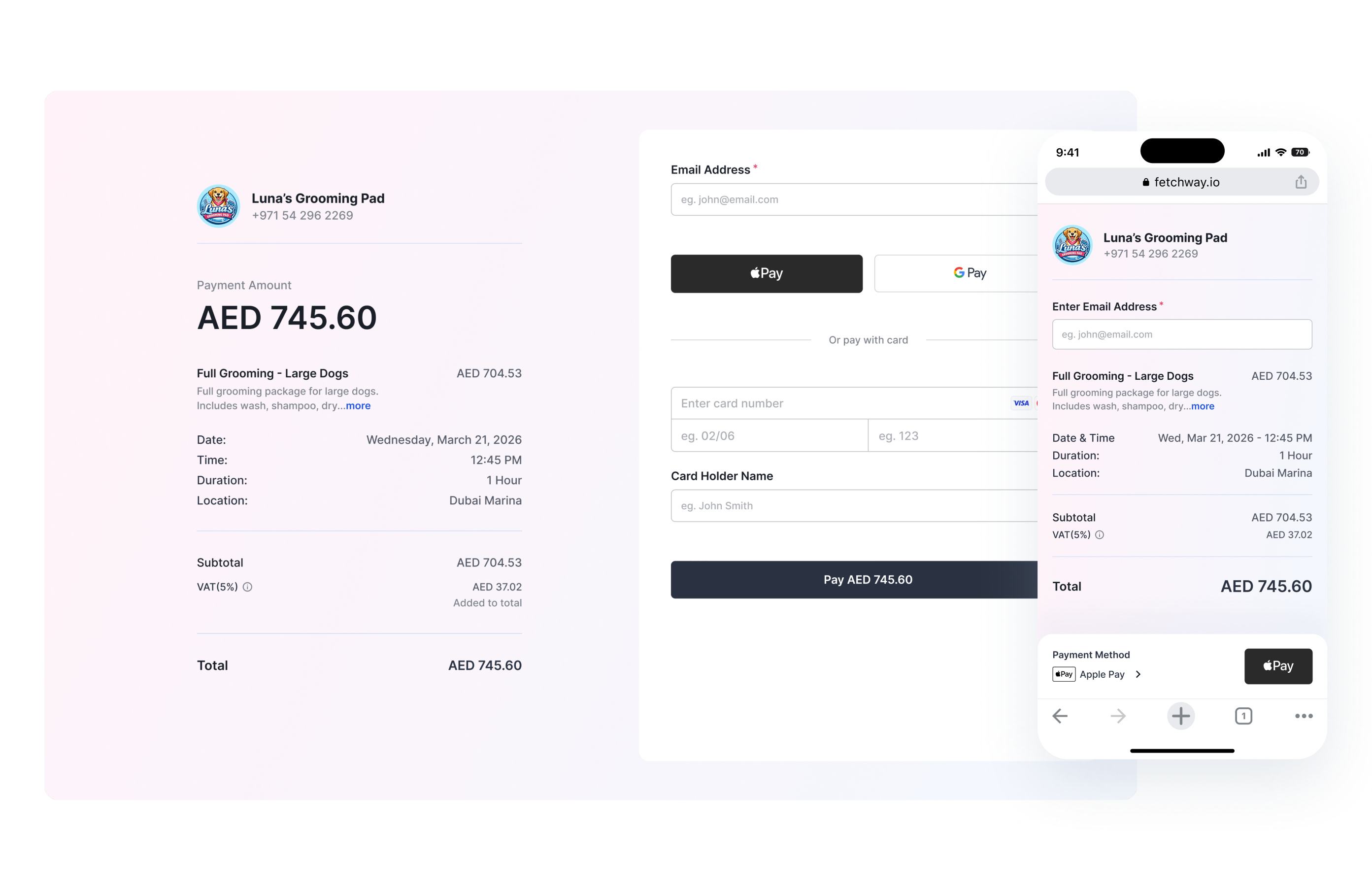 Payment link sent in chat